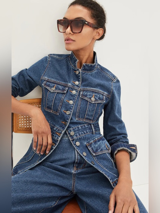 Veronica Beard Jackets & Blazers - Veronica Beard Tika denim jacket cotton